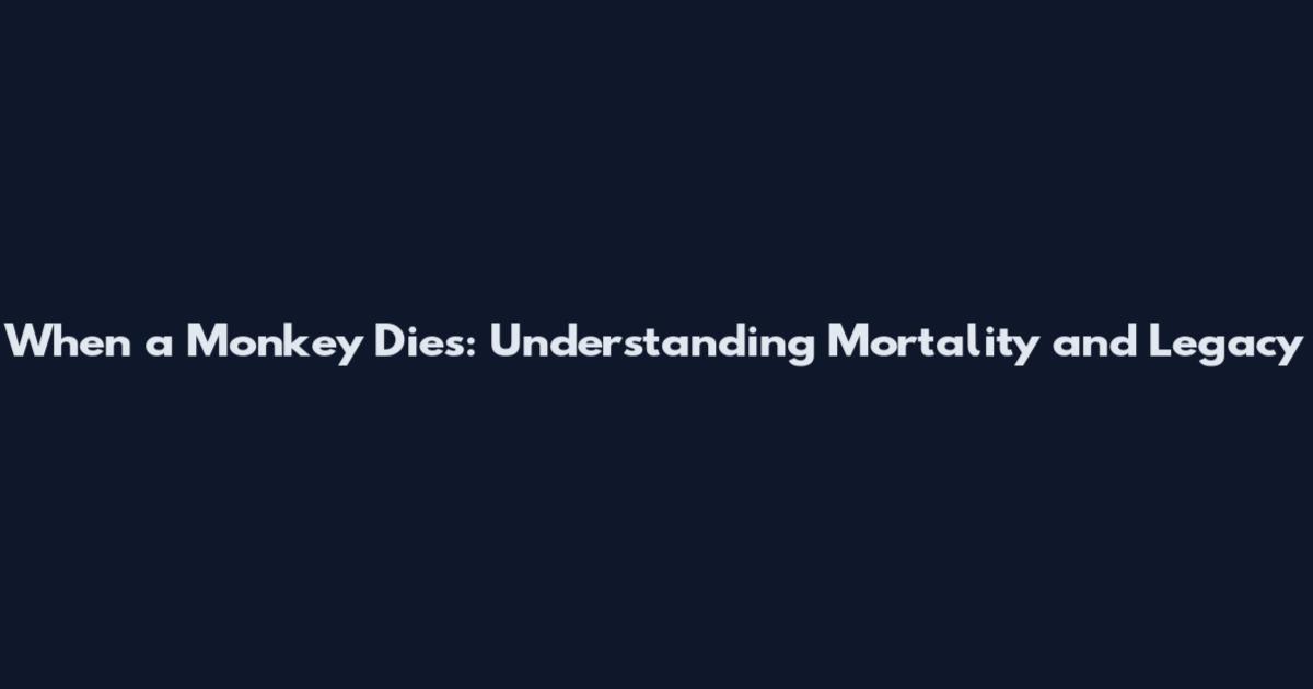 When a Monkey Dies: Understanding Mortality and Legacy