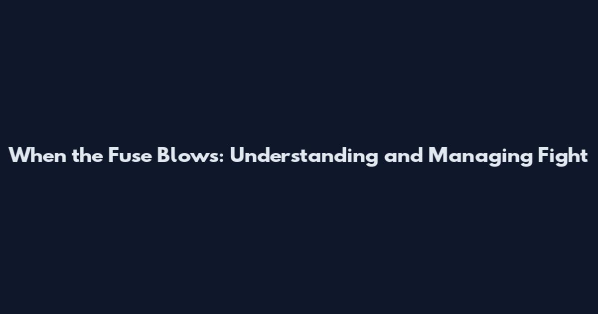 When the Fuse Blows: Understanding and Managing Fight
