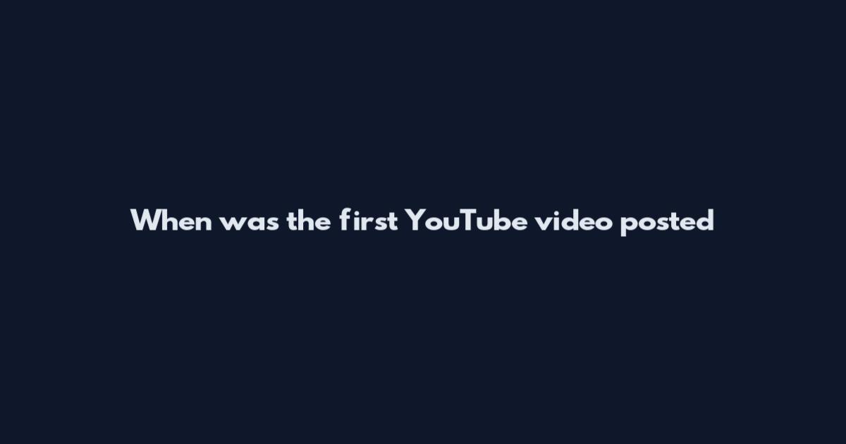 When was the first YouTube video posted