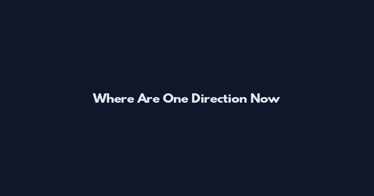 Where Are One Direction Now