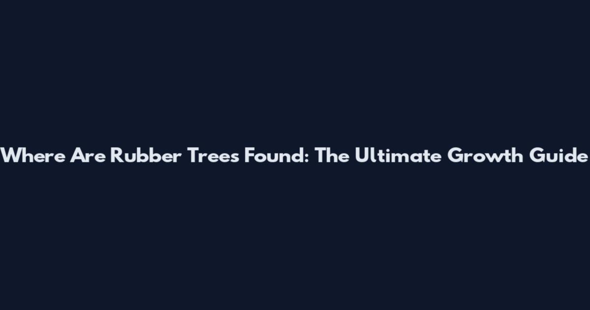 Where Are Rubber Trees Found: The Ultimate Growth Guide
