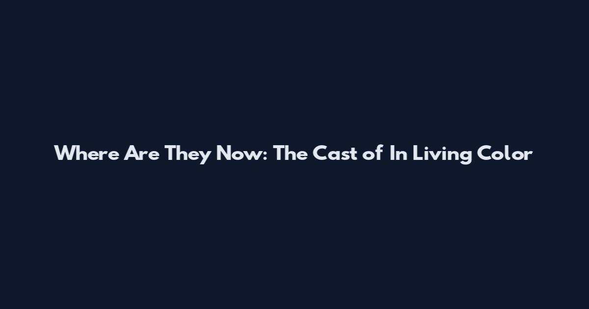Where Are They Now: The Cast of In Living Color
