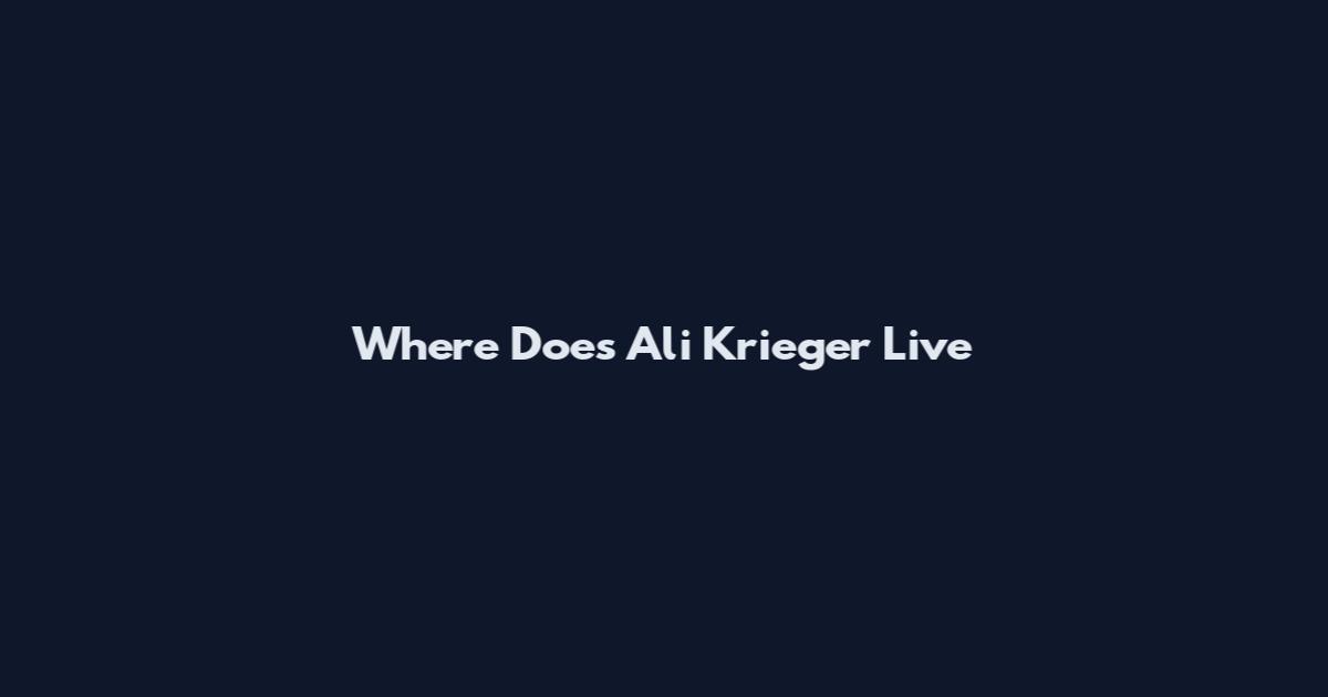 Where Does Ali Krieger Live