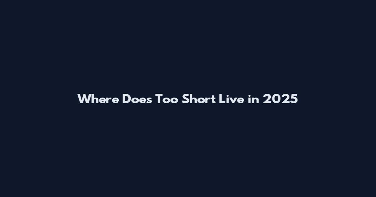 Where Does Too Short Live in 2025