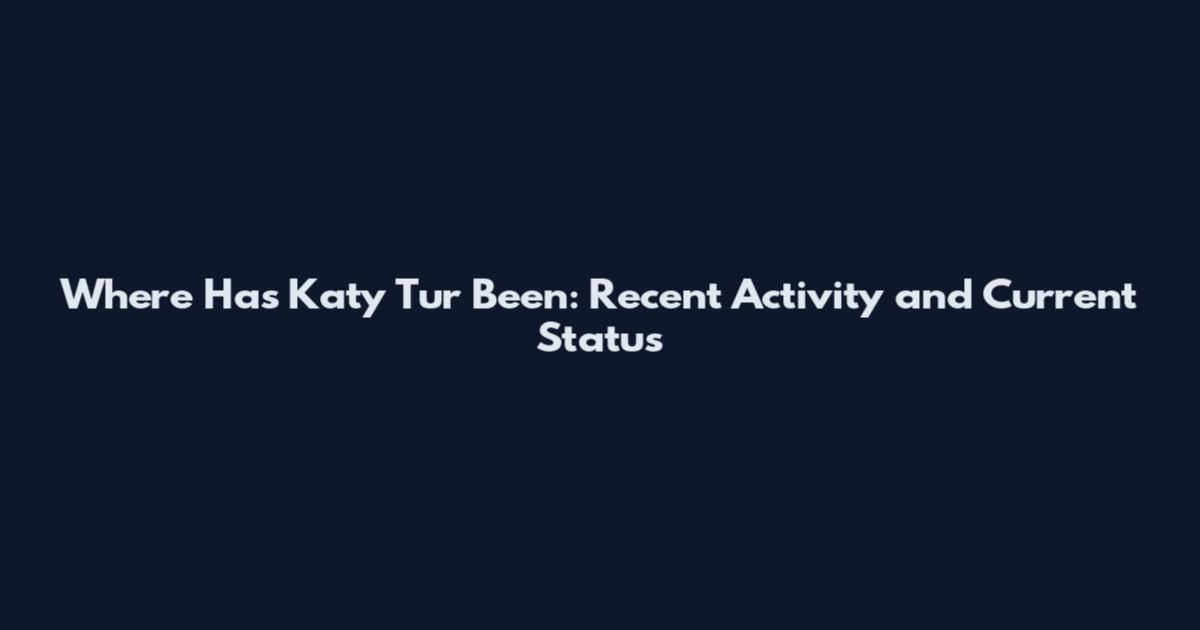 Where Has Katy Tur Been: Recent Activity and Current Status