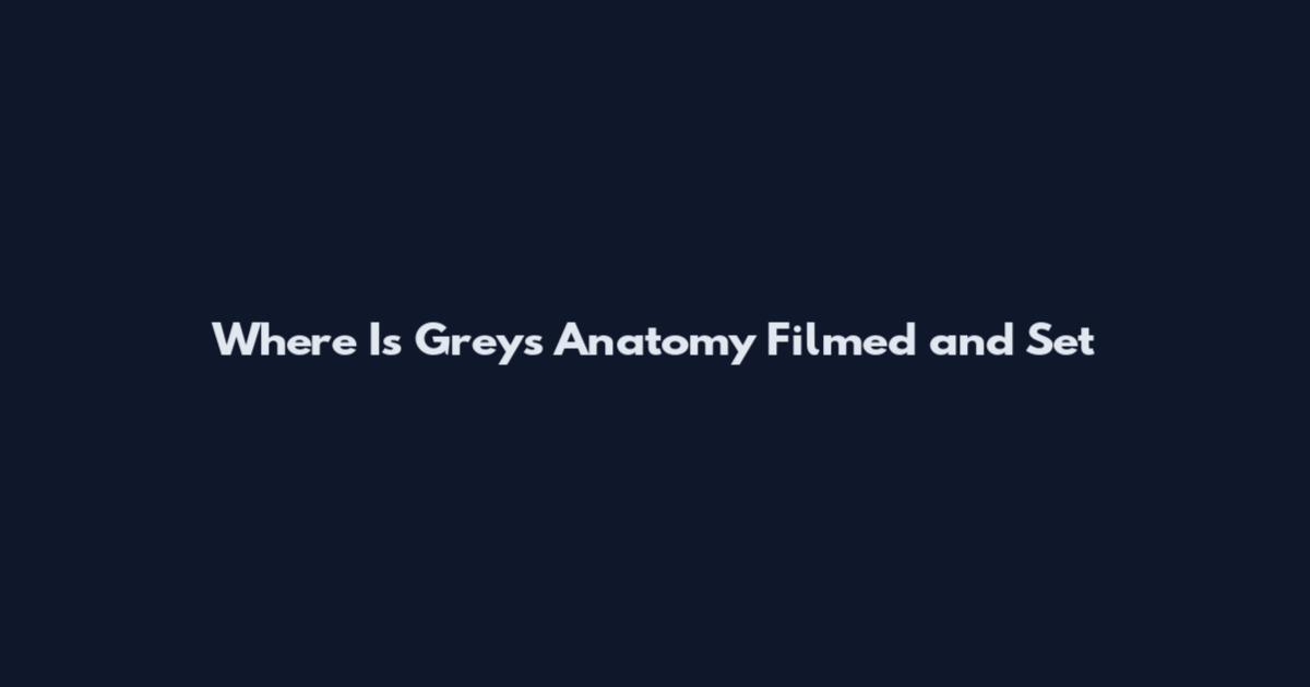 Where Is Grey's Anatomy Filmed and Set