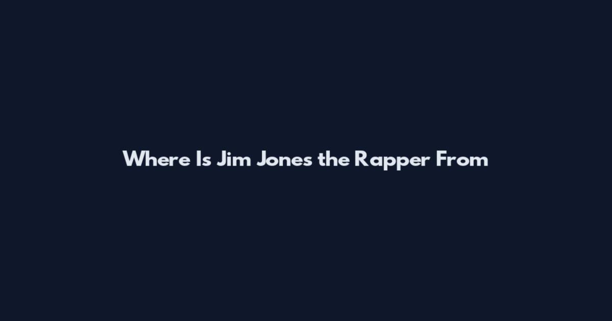 Where Is Jim Jones the Rapper From