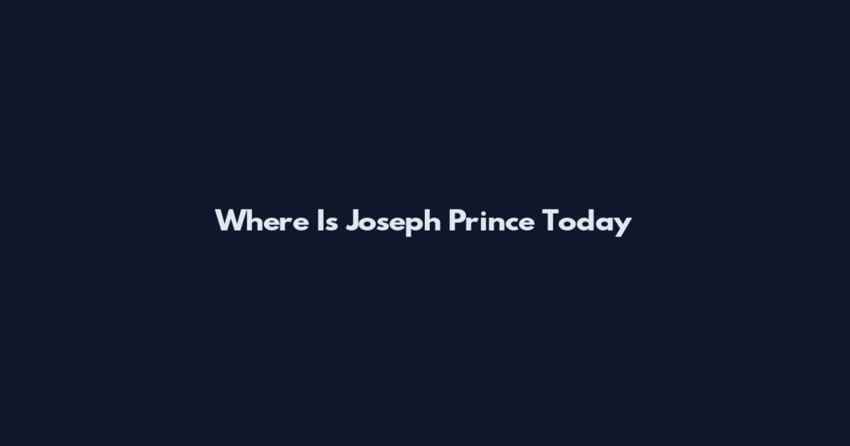Where Is Joseph Prince Today