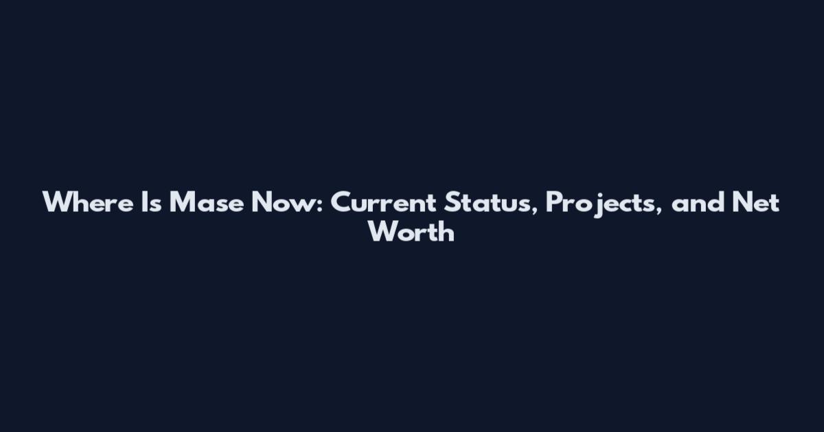 Where Is Mase Now: Current Status, Projects, and Net Worth