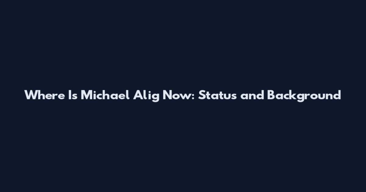 Where Is Michael Alig Now: Status and Background