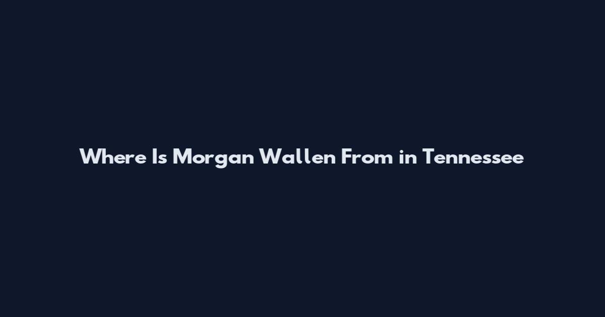 Where Is Morgan Wallen From in Tennessee
