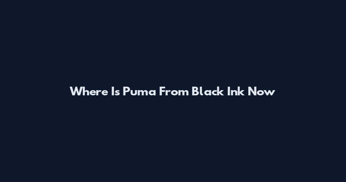 Where Is Puma From Black Ink Now