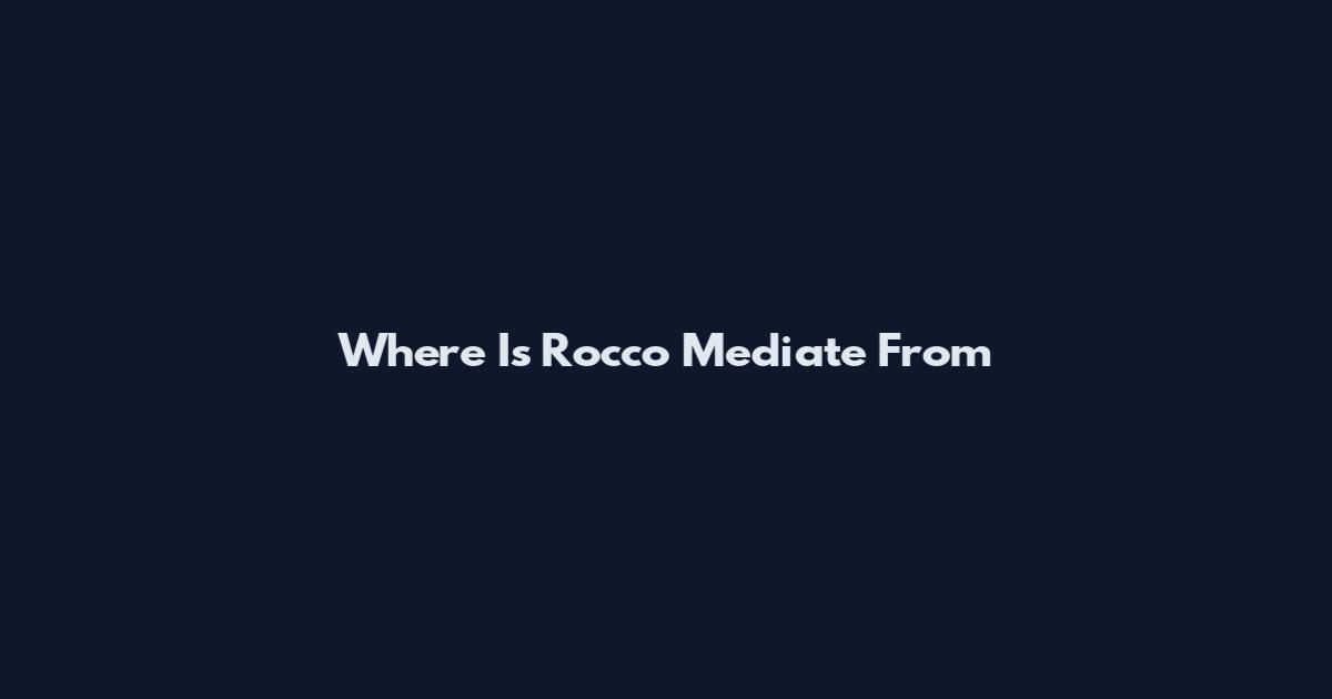 Where Is Rocco Mediate From