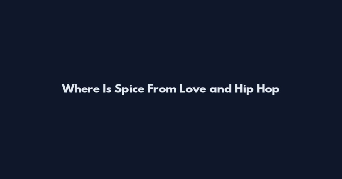 Where Is Spice From Love and Hip Hop