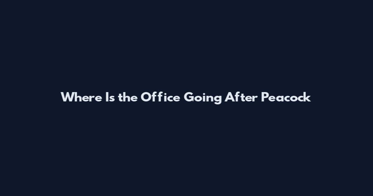 Where Is the Office Going After Peacock