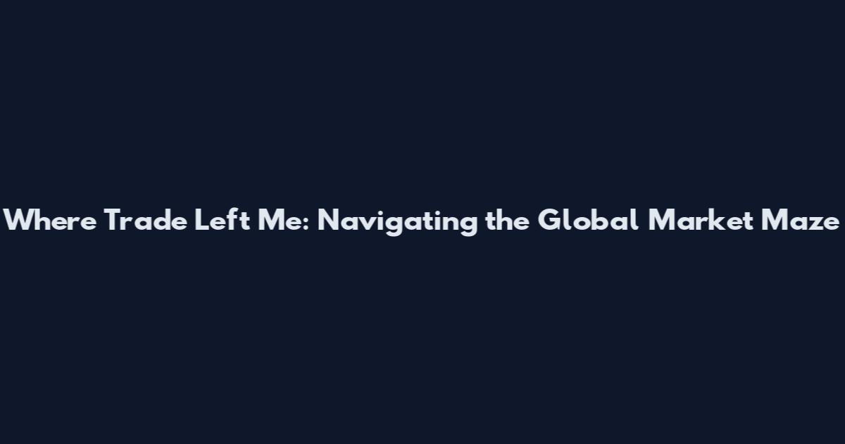 Where Trade Left Me: Navigating the Global Market Maze