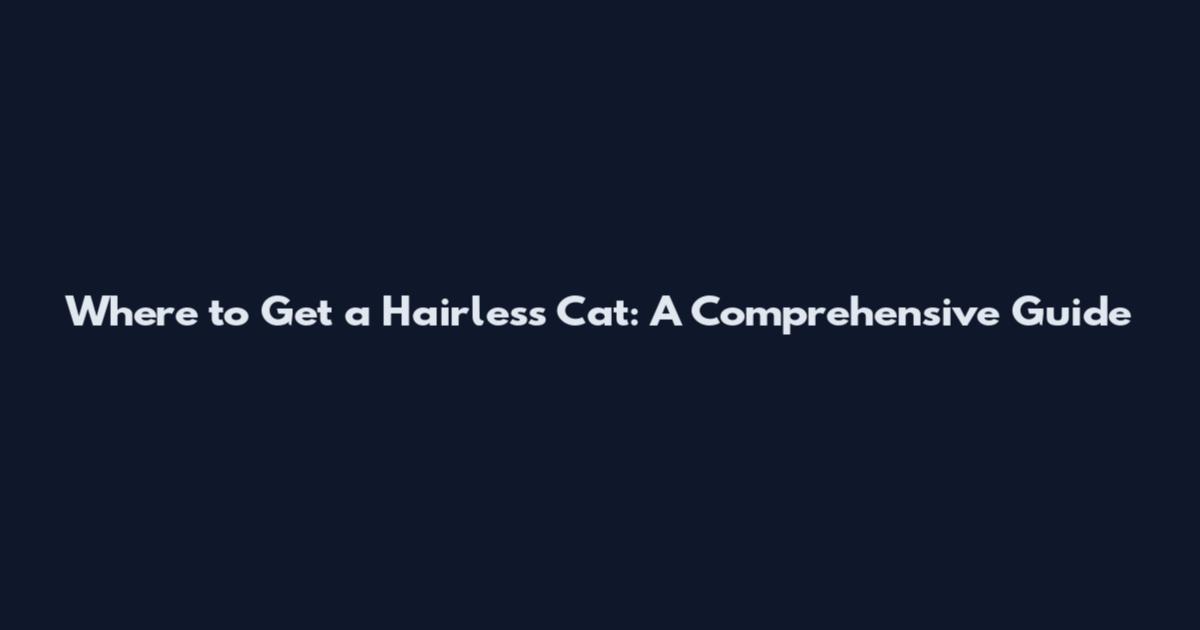 Where to Get a Hairless Cat: A Comprehensive Guide