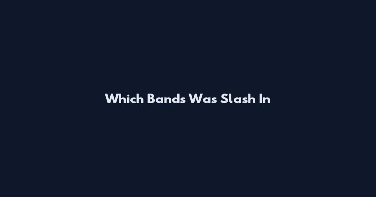 Which Bands Was Slash In