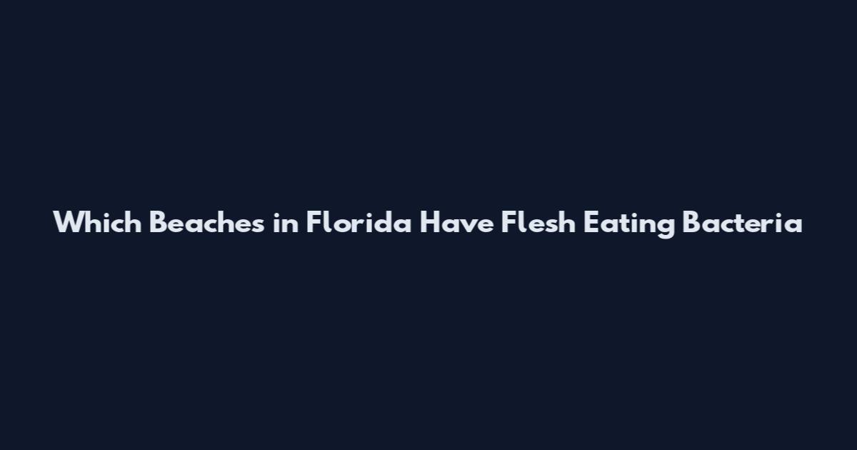 Which Beaches in Florida Have Flesh Eating Bacteria