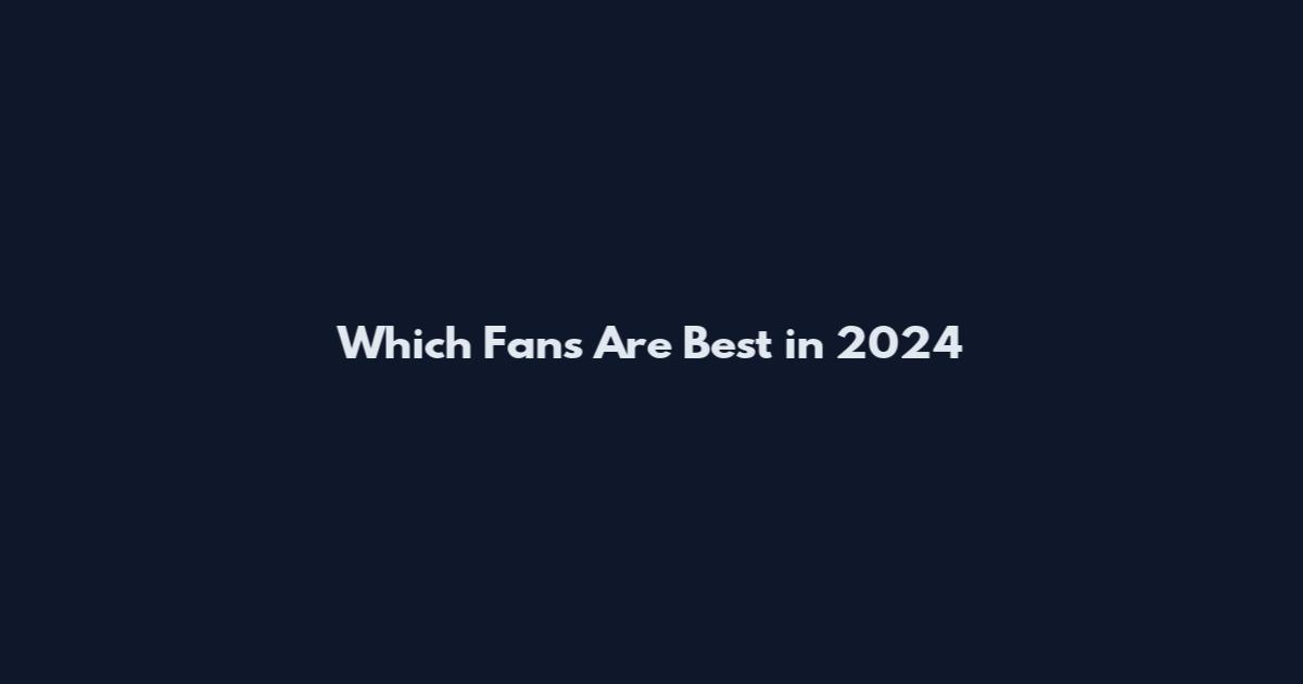 Which Fans Are Best in 2024