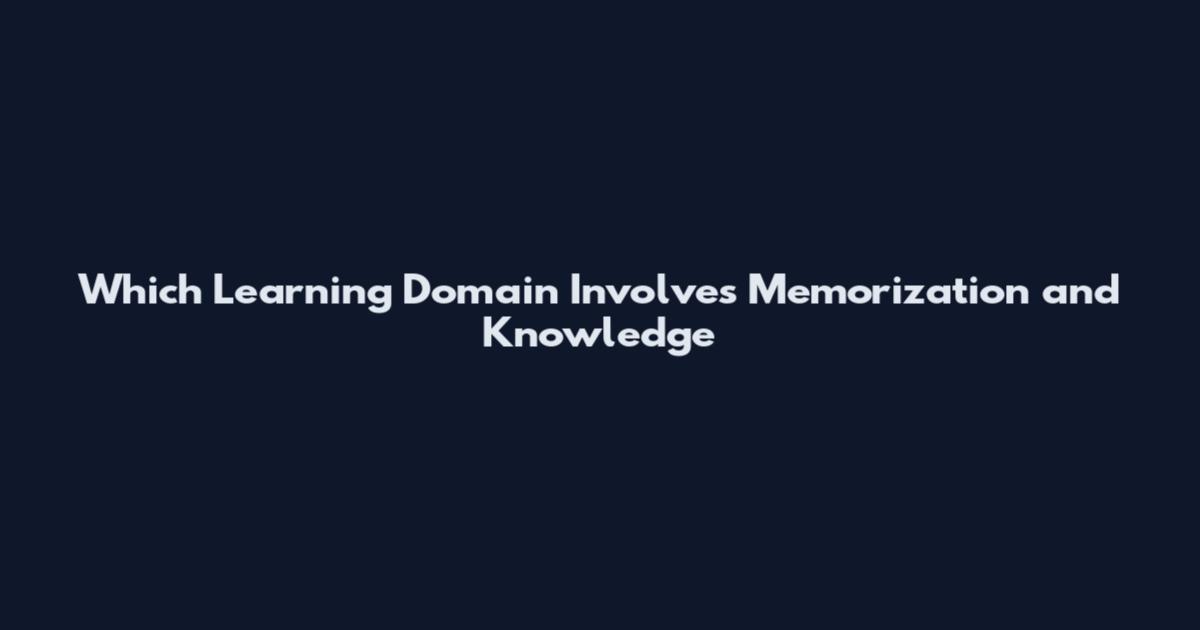 Which Learning Domain Involves Memorization and Knowledge