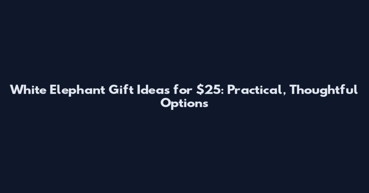 White Elephant Gift Ideas for $25: Practical, Thoughtful Options