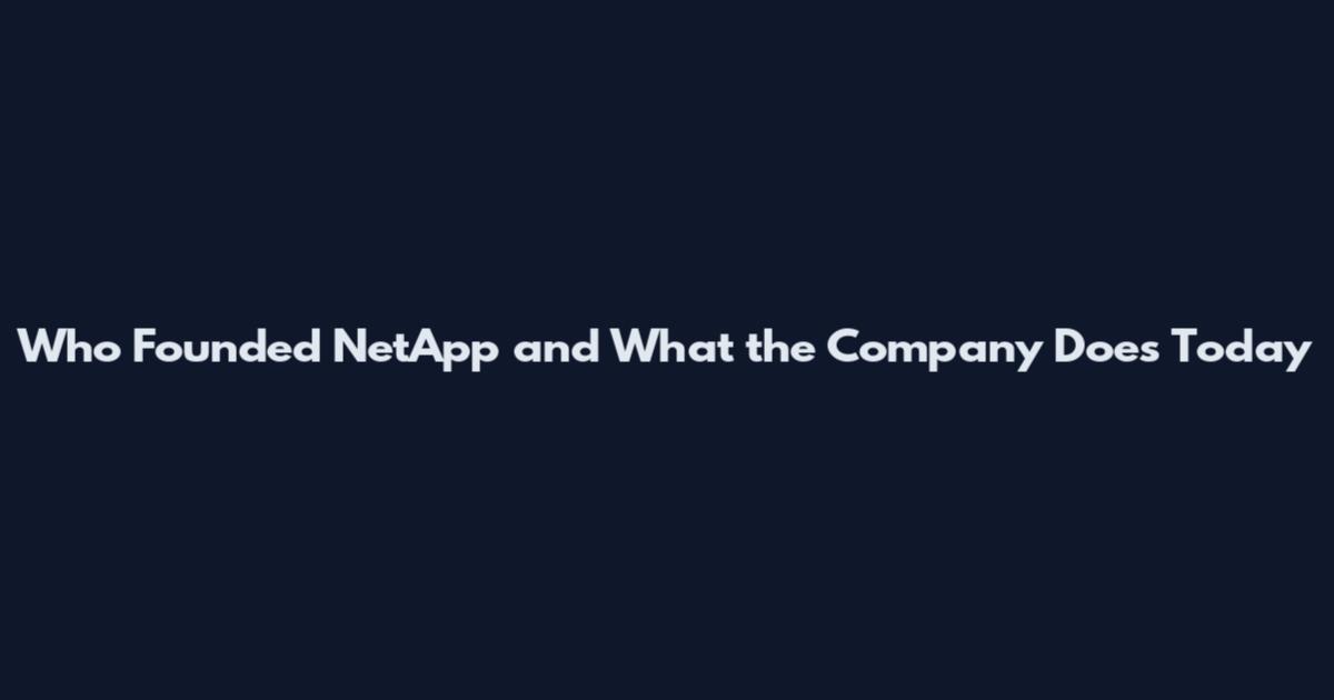 Who Founded NetApp and What the Company Does Today