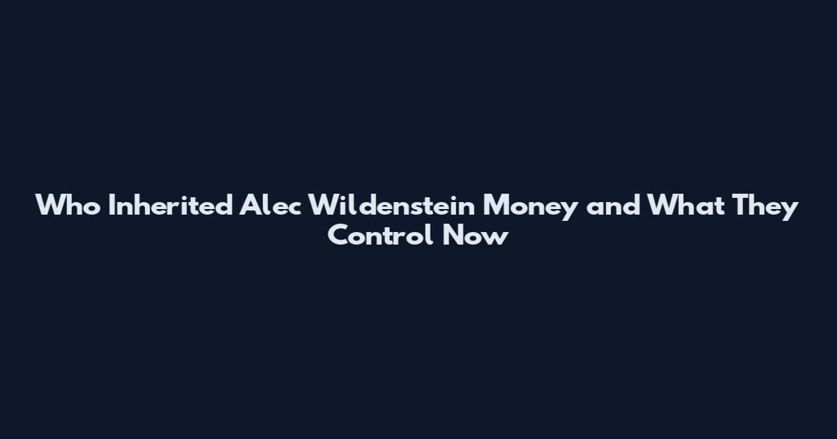 Who Inherited Alec Wildenstein Money and What They Control Now