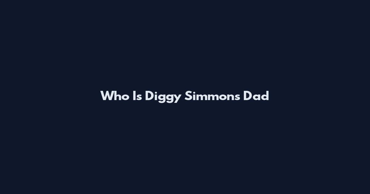 Who Is Diggy Simmons Dad