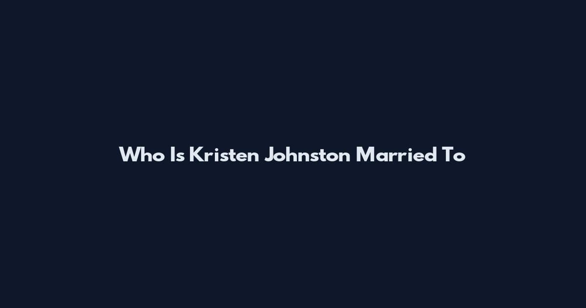 Who Is Kristen Johnston Married To