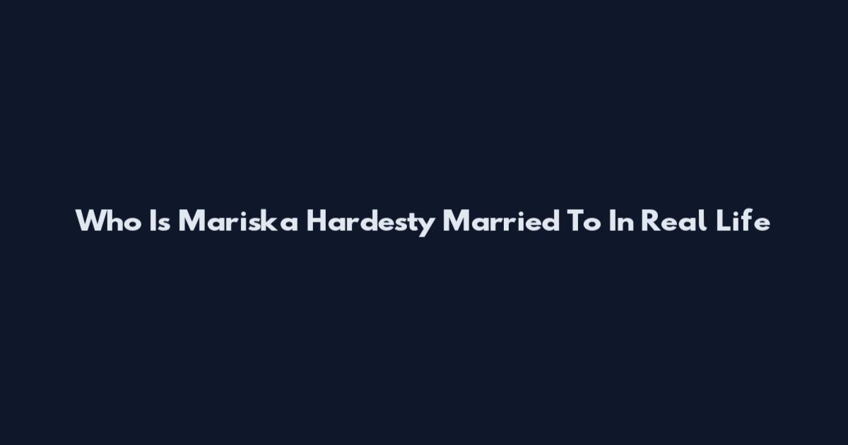 Who Is Mariska Hardesty Married To In Real Life