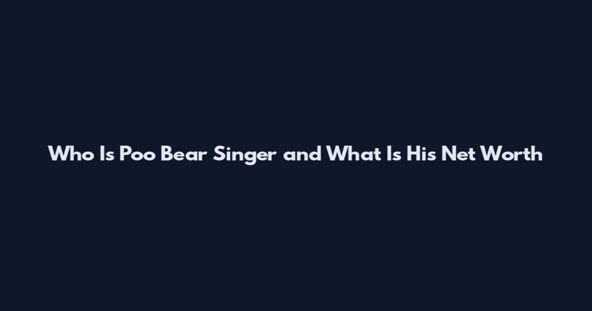 Who Is Poo Bear Singer and What Is His Net Worth