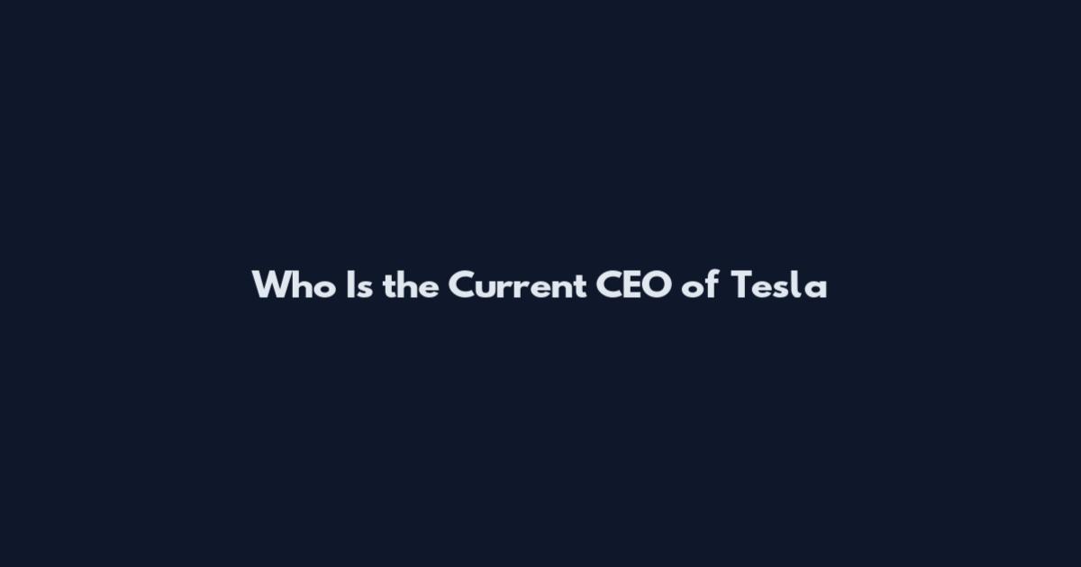 Who Is the Current CEO of Tesla