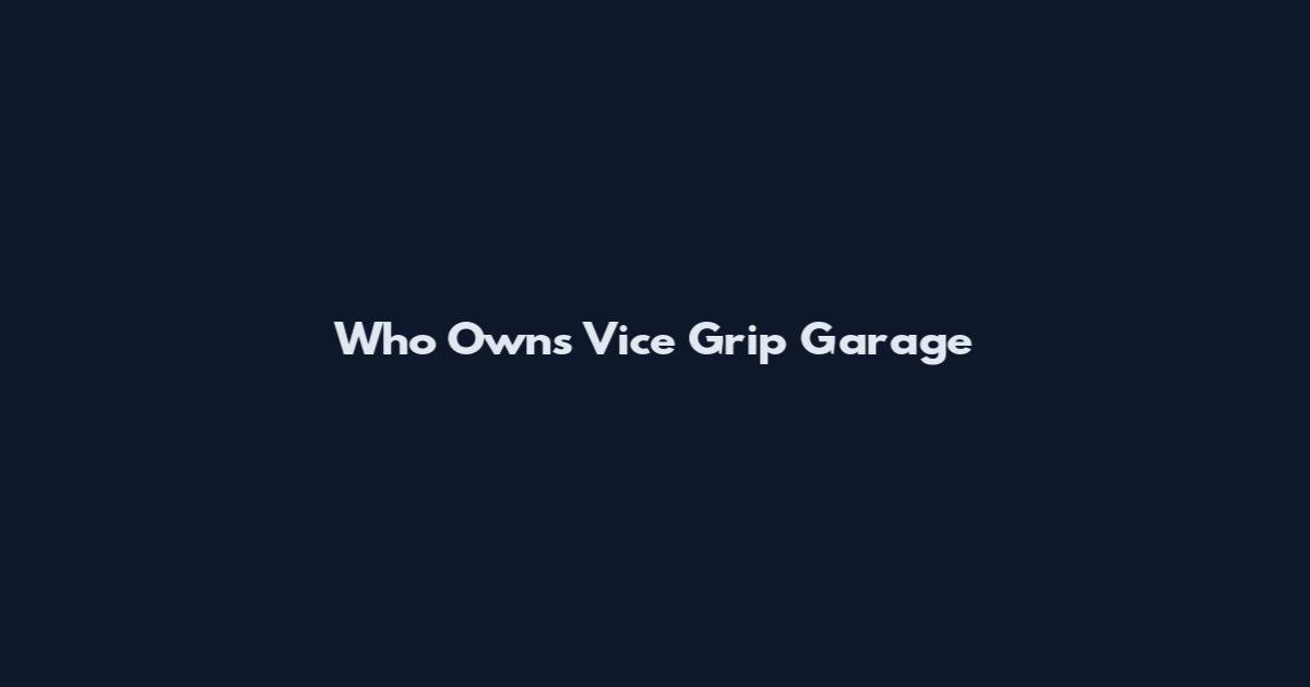 Who Owns Vice Grip Garage
