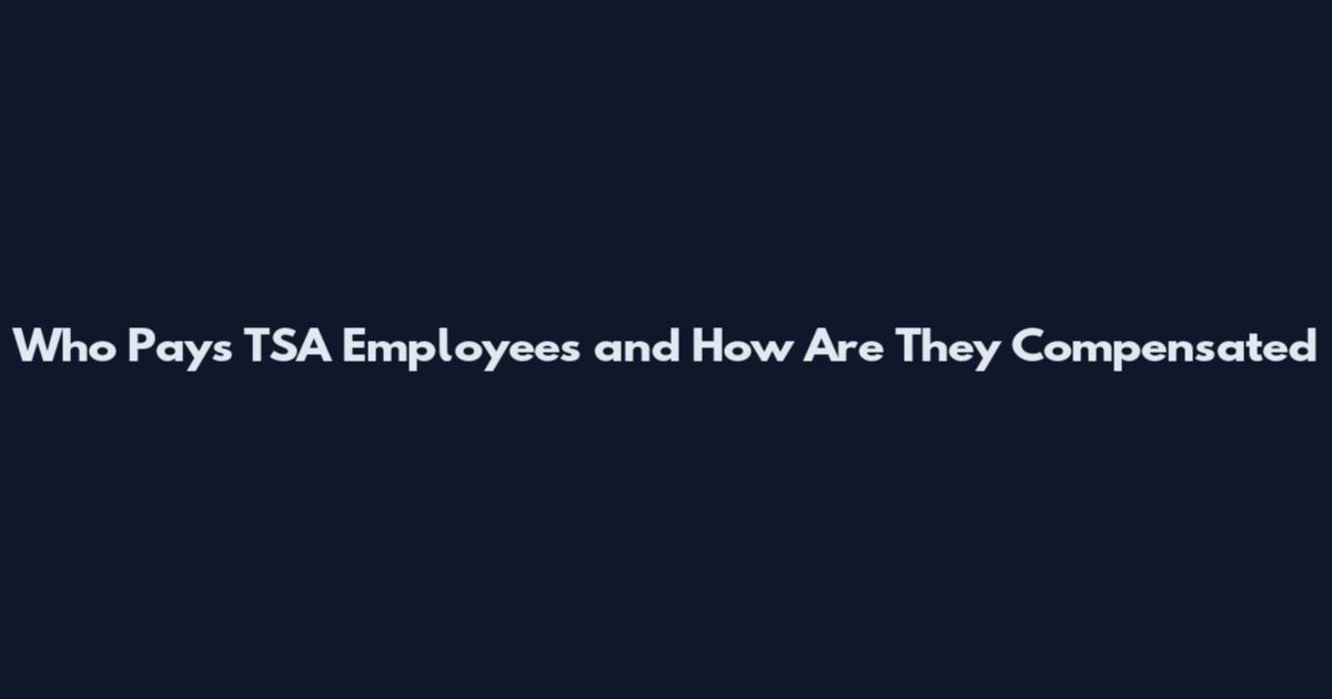 Who Pays TSA Employees and How Are They Compensated