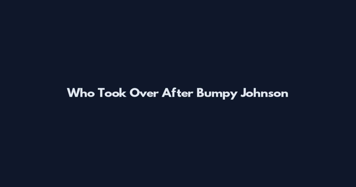 Who Took Over After Bumpy Johnson