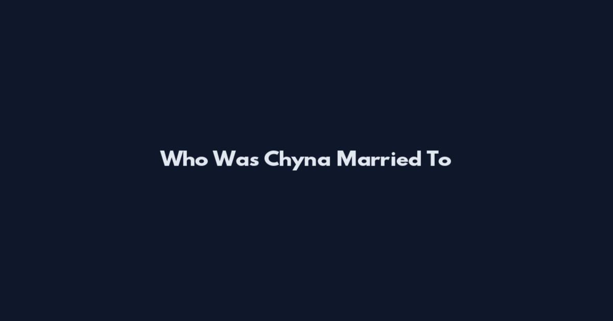 Who Was Chyna Married To