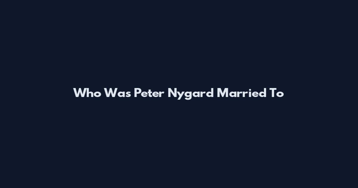 Who Was Peter Nygard Married To
