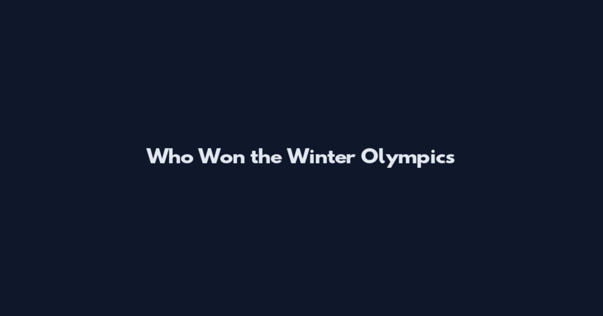 Who Won the Winter Olympics