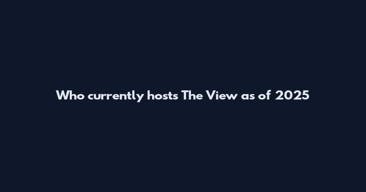 Who currently hosts The View as of 2025
