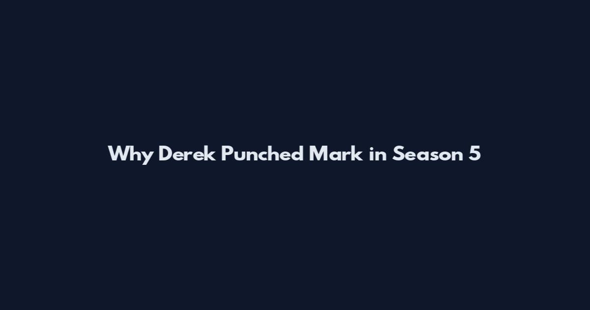 Why Derek Punched Mark in Season 5