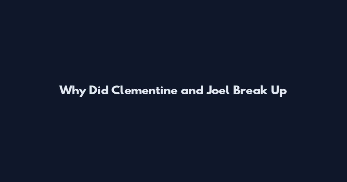 Why Did Clementine and Joel Break Up