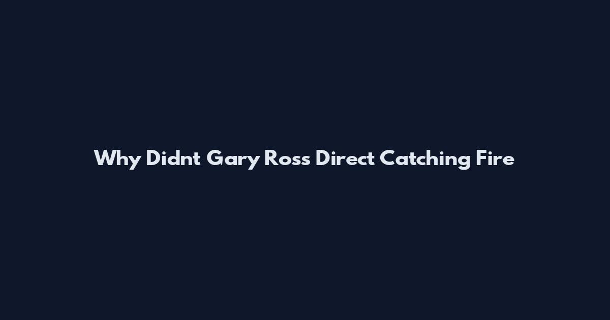 Why Didn't Gary Ross Direct Catching Fire