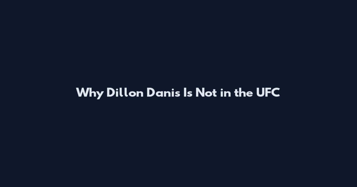 Why Dillon Danis Is Not in the UFC