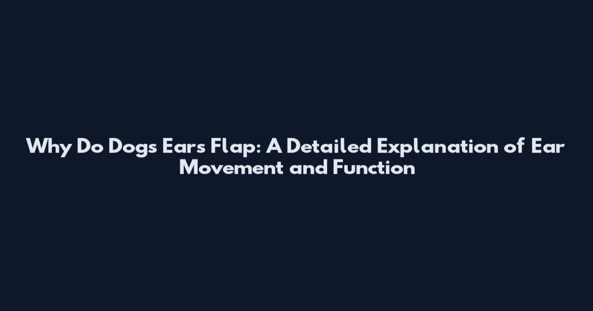 Why Do Dogs' Ears Flap: A Detailed Explanation of Ear Movement and Function