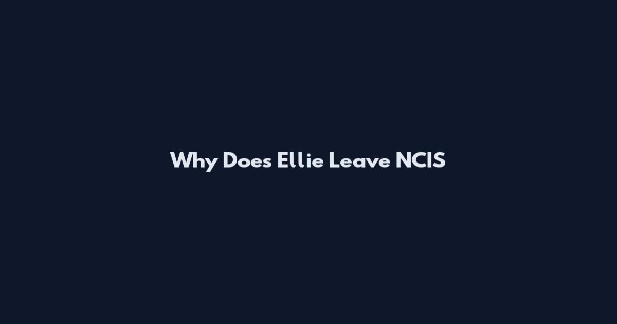 Why Does Ellie Leave NCIS