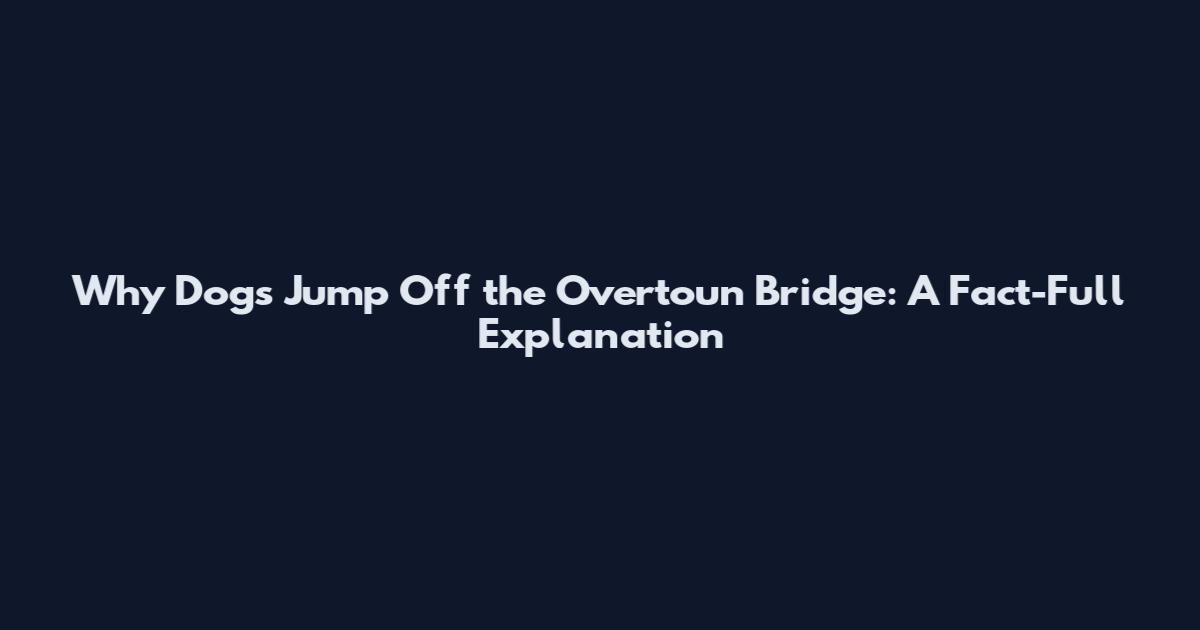 Why Dogs Jump Off the Overtoun Bridge: A Fact-Full Explanation