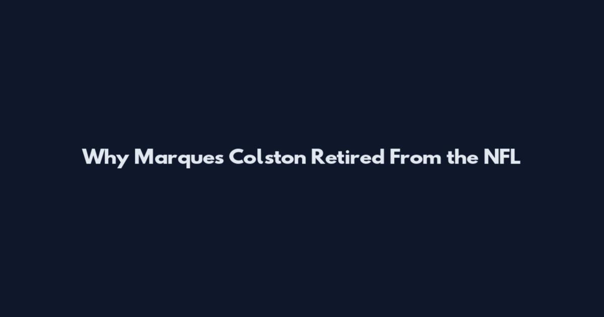 Why Marques Colston Retired From the NFL