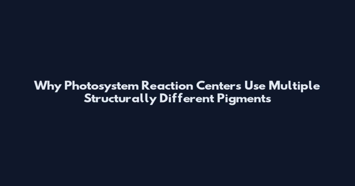 Why Photosystem Reaction Centers Use Multiple Structurally Different Pigments