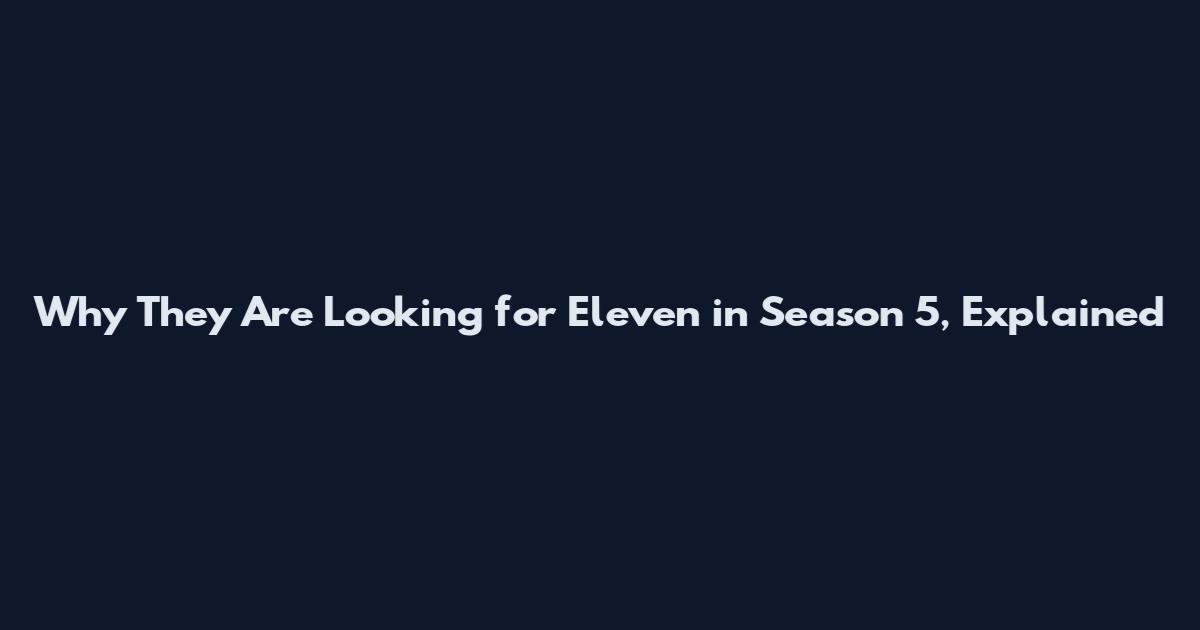 Why They Are Looking for Eleven in Season 5, Explained